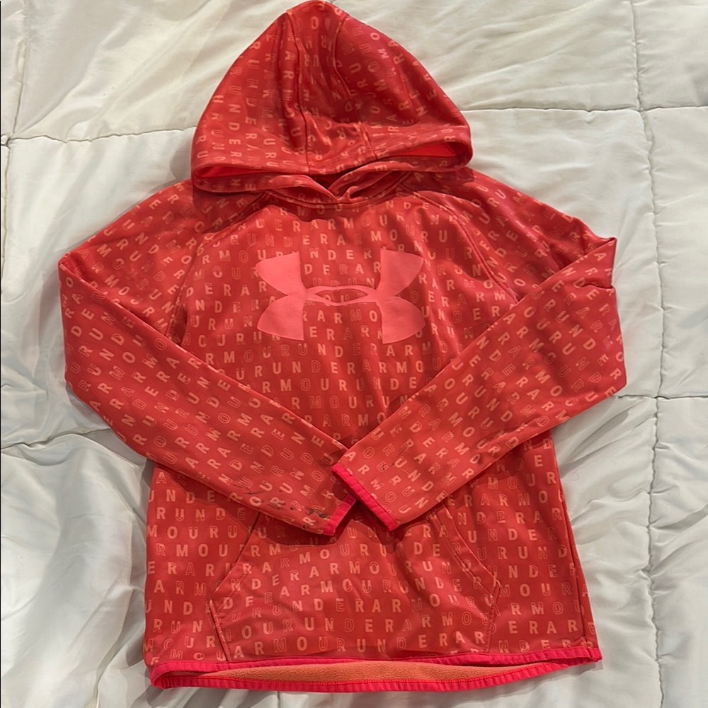 Kids Under Armour Red-Orange Hoodie